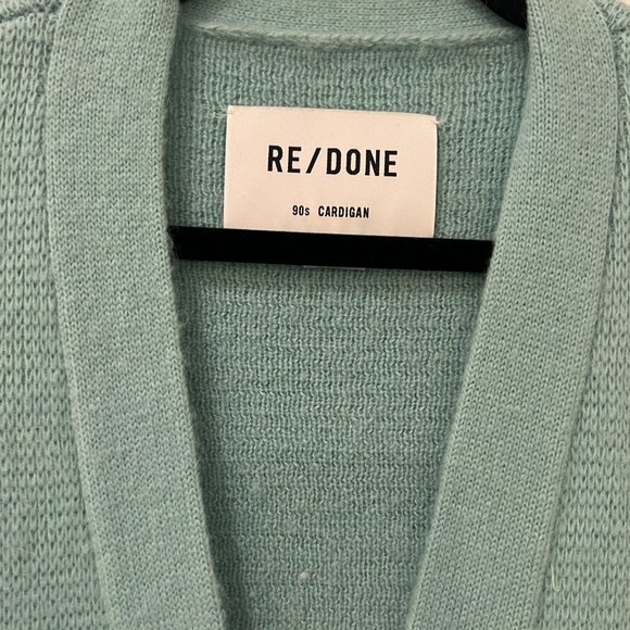 RE/DONE 90s Oversized 90s V-Neck Cardigan Spearmint- Size Small - Picture 6 of 12